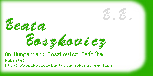 beata boszkovicz business card